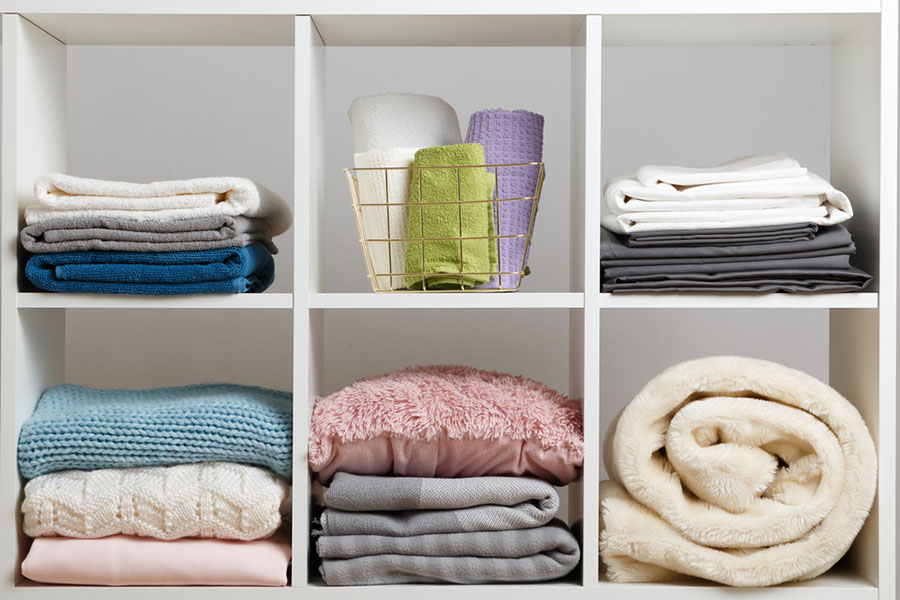 Organizational units like this one and vertical shelving are good options for small laundry rooms. Organization solution for laundry room.